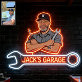 Gift For Him, Father's Day Gift - Personalized Garage LED Light Acrylic Sign