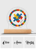 Pièce de puzzle avec affirmation positive pour la sensibilisation à l'autisme - Plaque lumineuse personnalisée en forme de symbole de sensibilisation à l'autisme