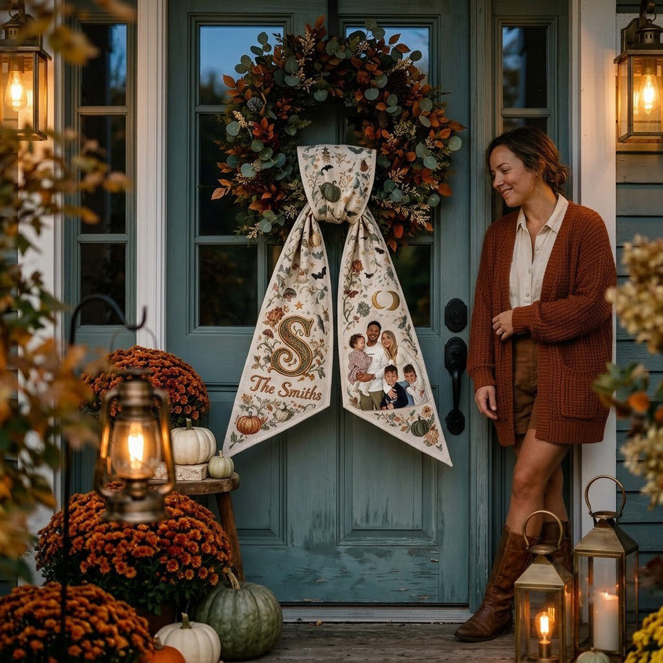 Fall Season Decor - Personalized Family Decorative Sash/ Ribbon