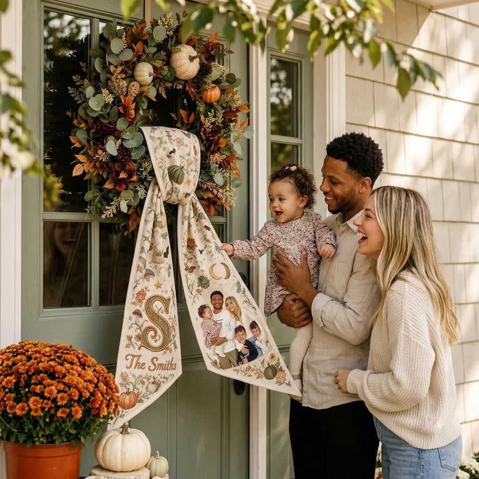 Fall Season Decor - Personalized Family Decorative Sash/ Ribbon