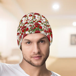 Mushroom Cottagecore Christmas - Personalized Mushroom Beanie Hat
