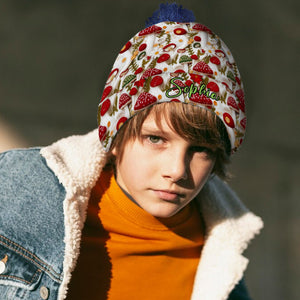 Mushroom Cottagecore Christmas - Personalized Mushroom Beanie Hat