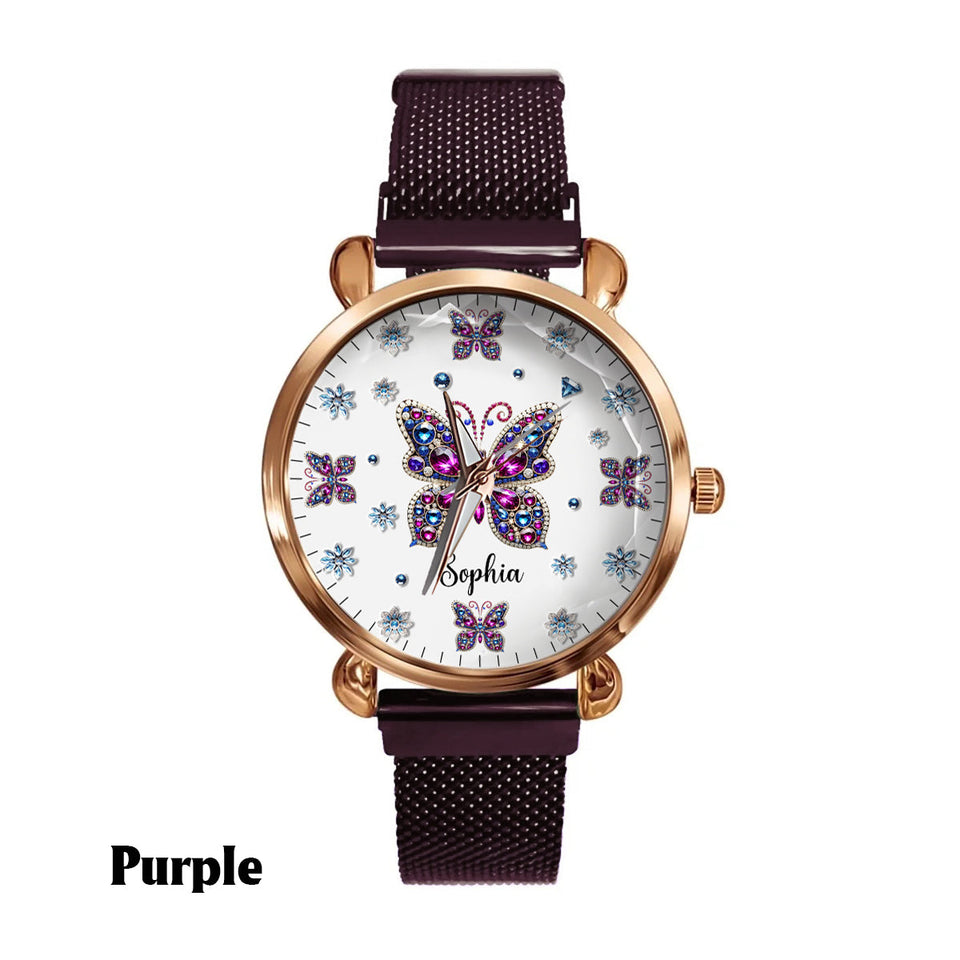 Beautiful Butterfly - Personalized Butterfly Women Hand Watch