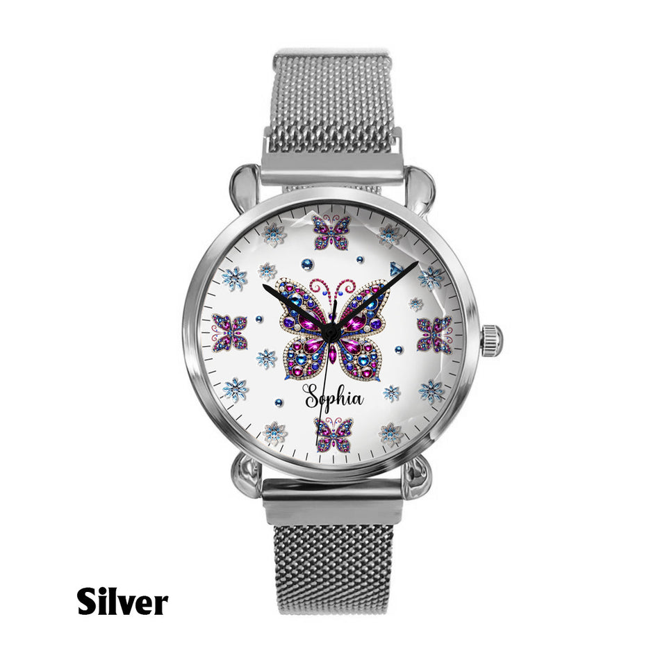 Beautiful Butterfly - Personalized Butterfly Women Hand Watch