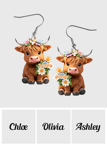 Just A Girl Who Loves Highland Cows - Personalized Highland Cow Earrings