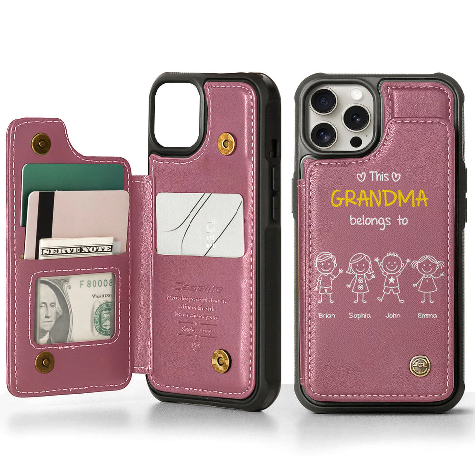 This Grandpa Dad Belongs To - Personalized Grandpa Wallet Phone Case