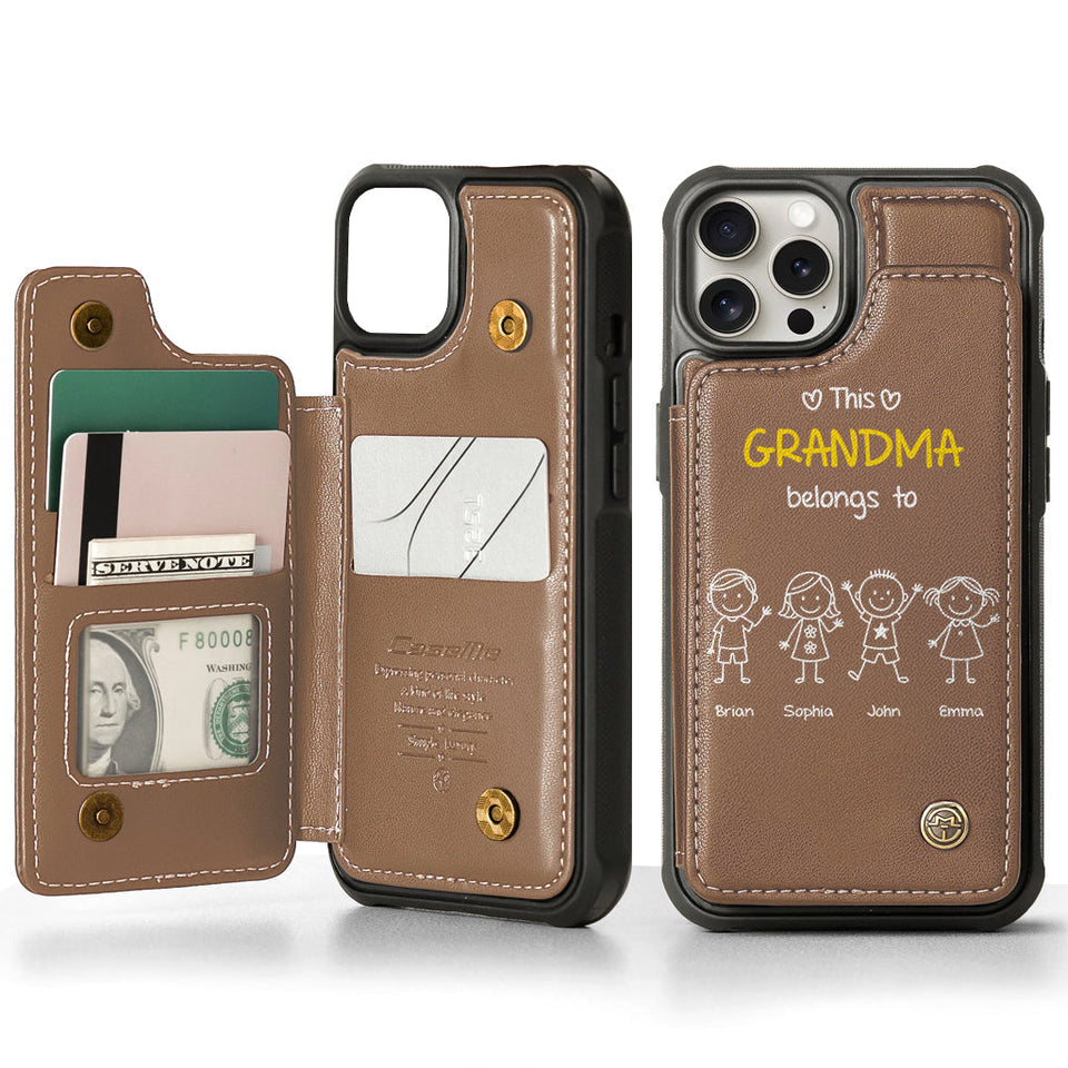 This Grandpa Dad Belongs To - Personalized Grandpa Wallet Phone Case