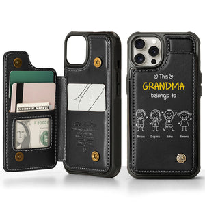 This Grandpa Dad Belongs To - Personalized Grandpa Wallet Phone Case