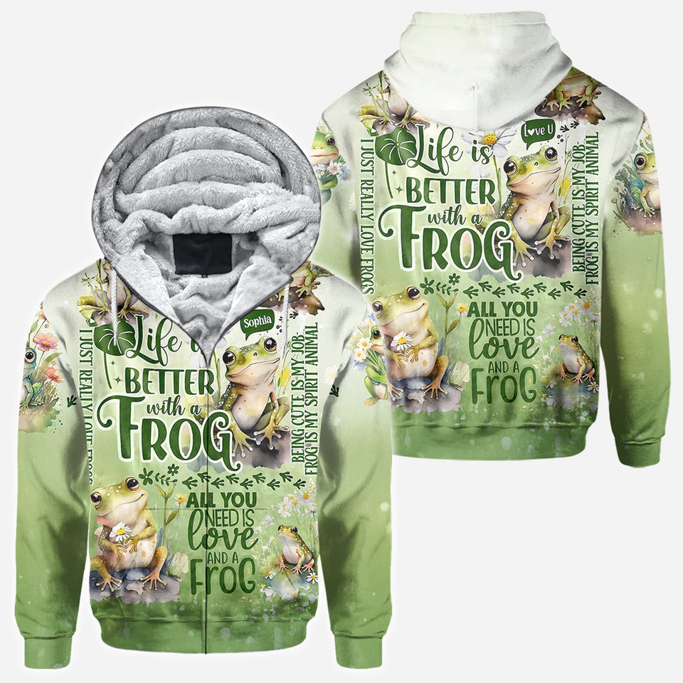 Life Is Better With Frogs - Personalized Frog All Over Shirt