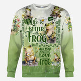 Life Is Better With Frogs - Personalized Frog All Over Shirt