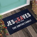 Jesus Saves 1776 - 2026 - Personalized Christian Doormat