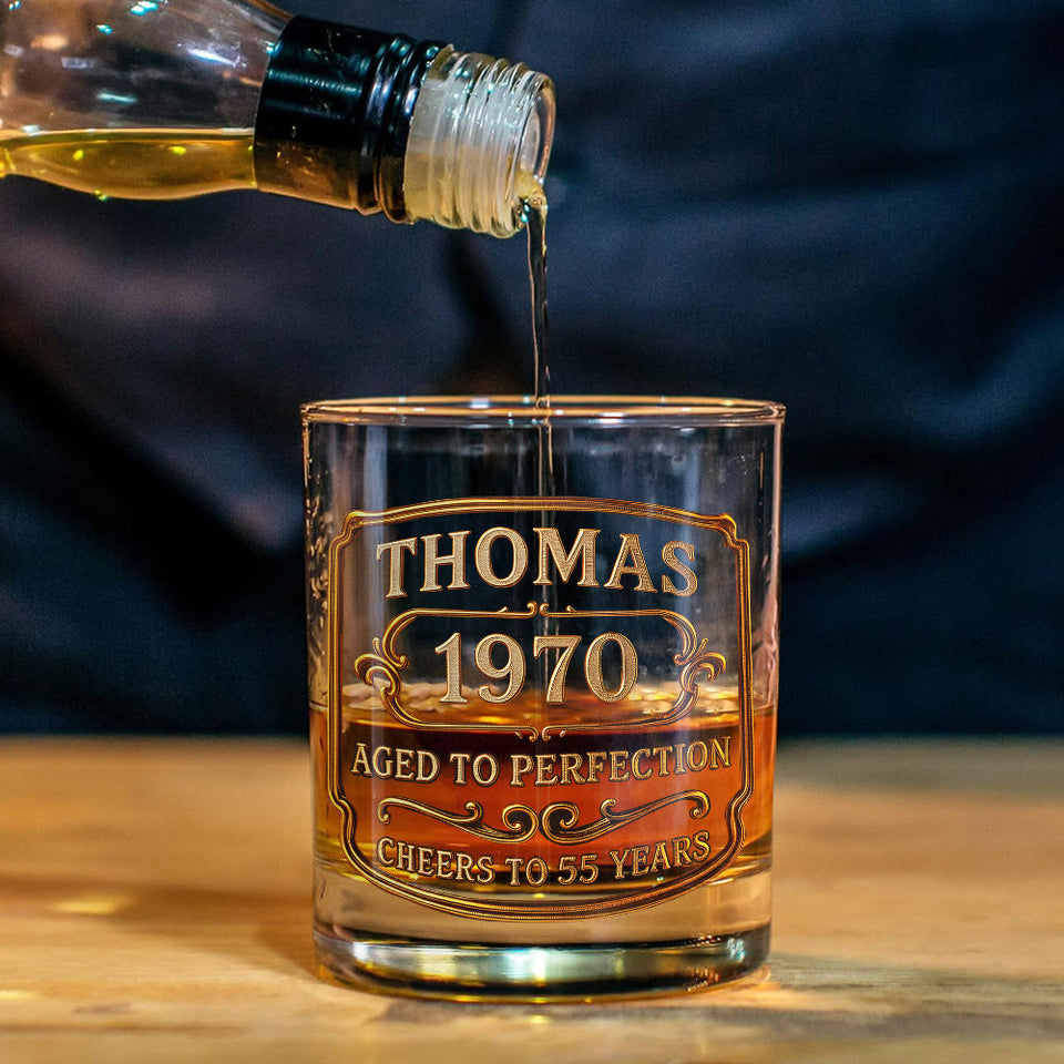 Birthday Gift For Whiskey - Bourbon Lovers - Personalized Whisky Whiskey Decanter Set