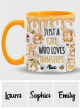 Just A Girl Who Loves Hamsters - Personalized Accent Mug