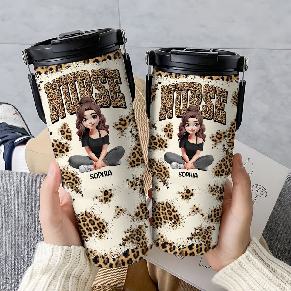 Nurse Life - Personalized Nurse Tumbler With Grip Handle
