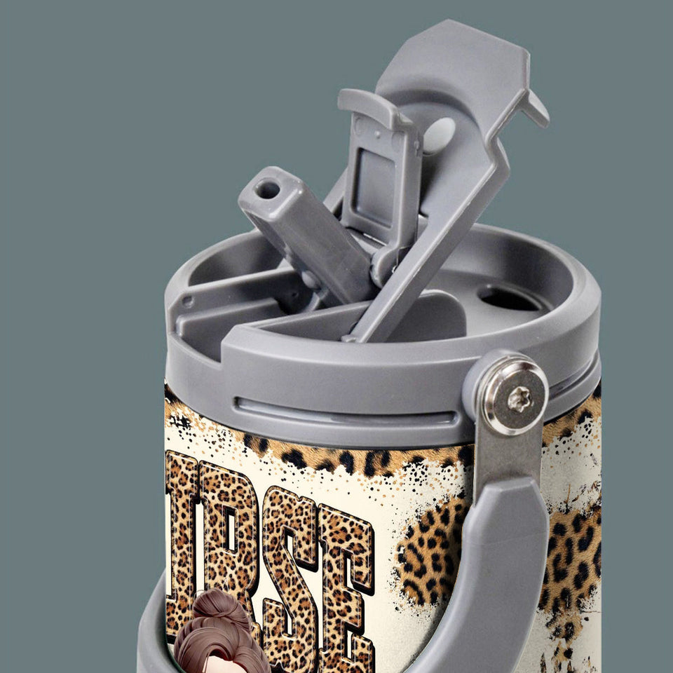 Nurse Life - Personalized Nurse Tumbler With Grip Handle