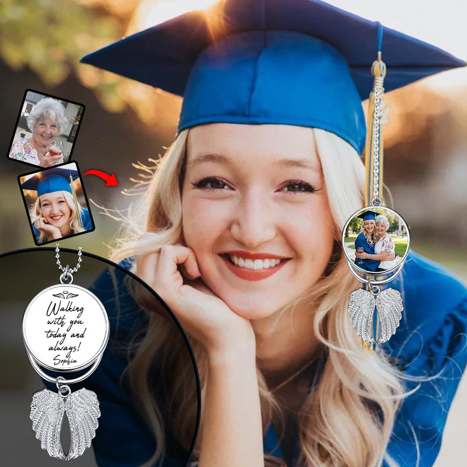 I'll Walk With You Today And Everyday - Personalized Graduation Wings Ornament