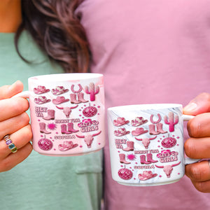 Pink Cowgirl - Personalized Cowgirl Marble Mug