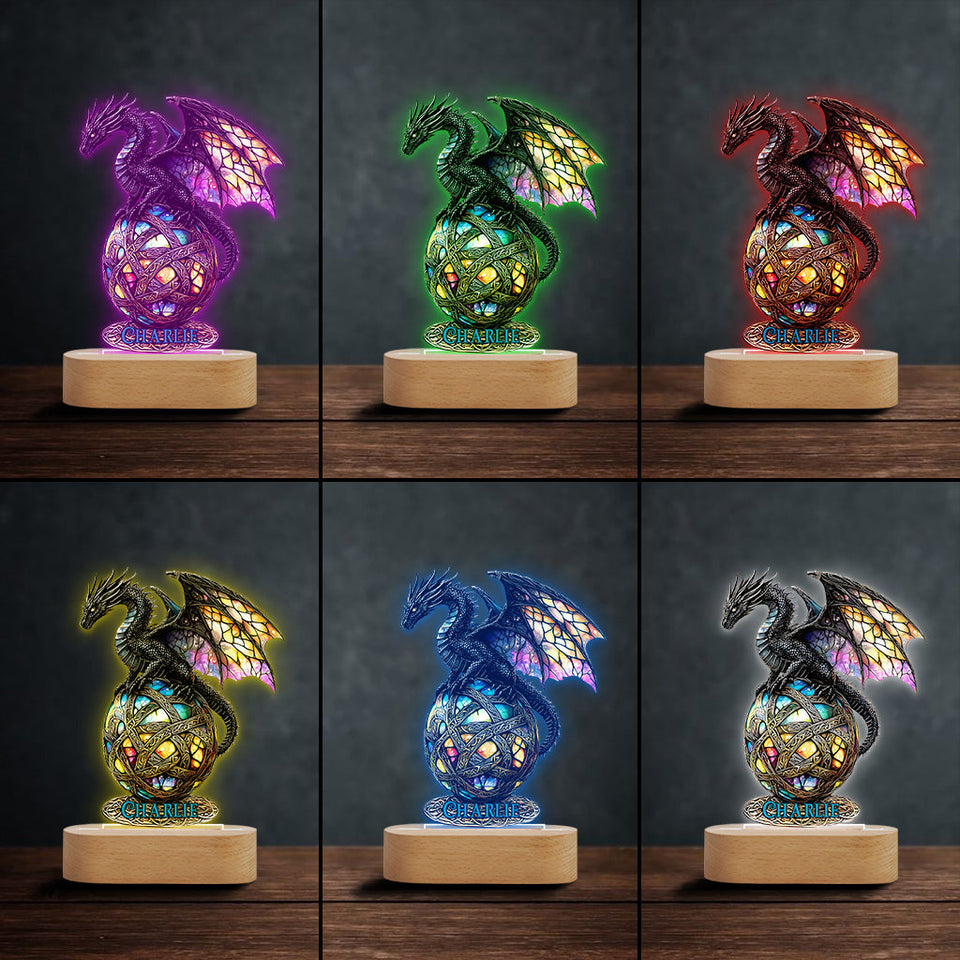 Magic Dragon - Personalized Dragon Shaped Plaque Light Base
