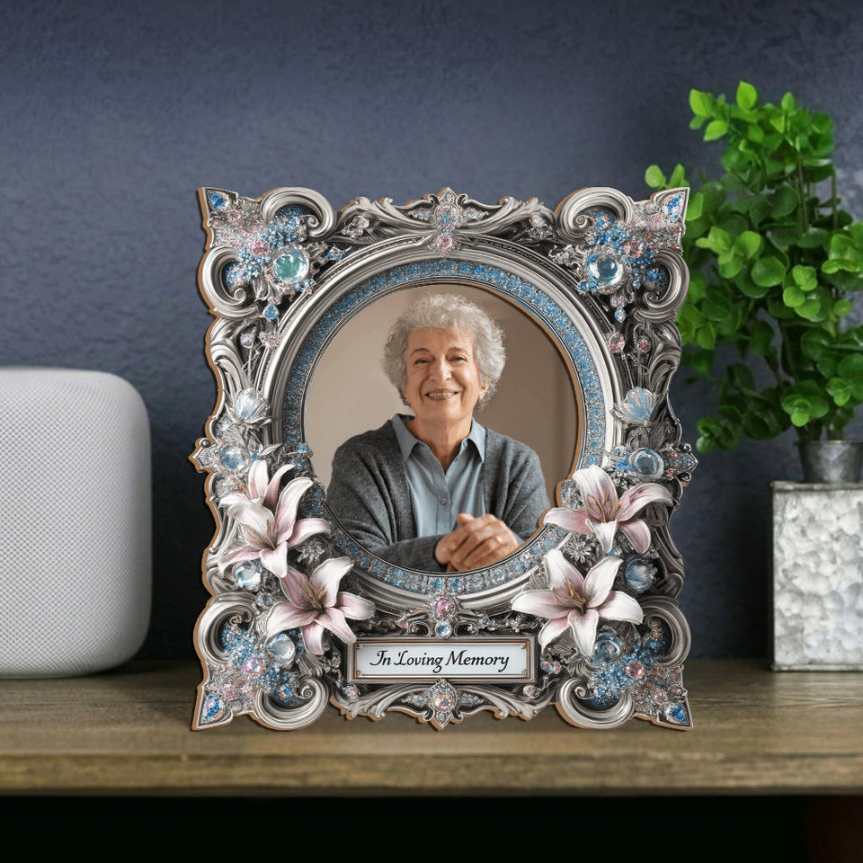 En souvenir de quelqu'un - Cadre photo commémoratif personnalisé en forme découpée