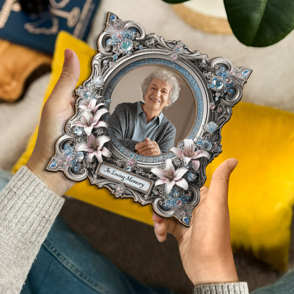 En souvenir de quelqu'un - Cadre photo commémoratif personnalisé en forme découpée