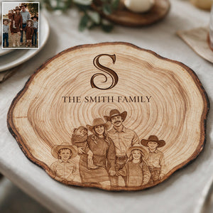 Rustic Engraved Family Tree Style - Personalized Family Custom Shape Placemat