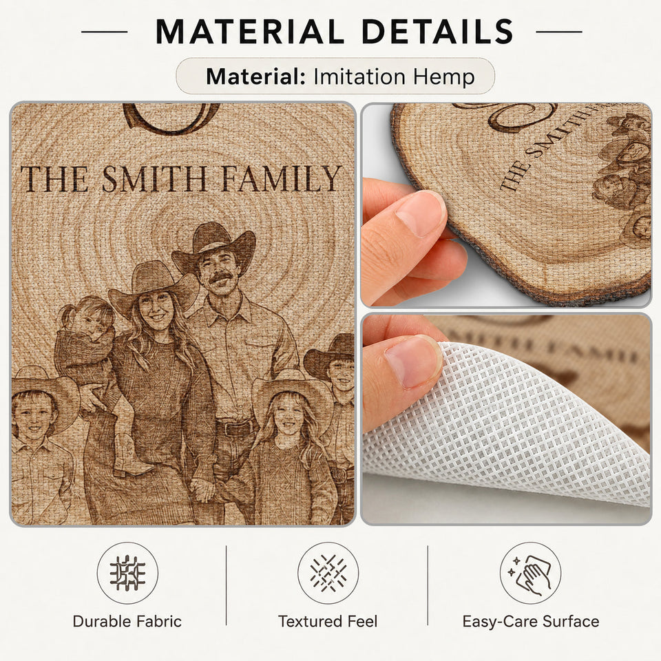 Rustic Engraved Family Tree Style - Personalized Family Custom Shape Placemat