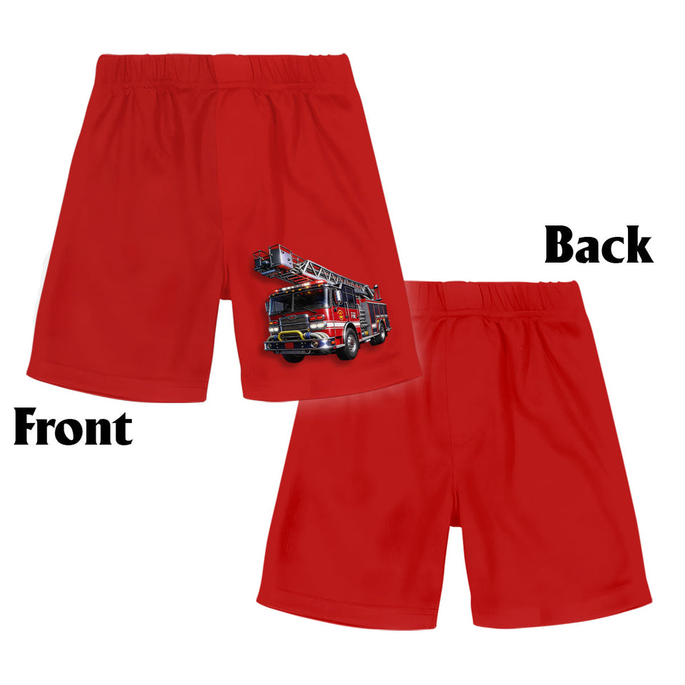 Birthday Fire Truck - Personalized Birthday Kid Jersey Shirt & Shorts
