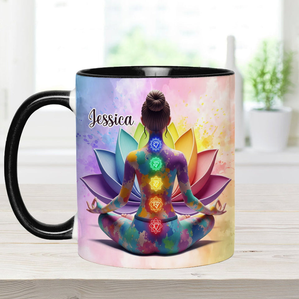 Let That Sht Go - Personalized Yoga Accent Mug
