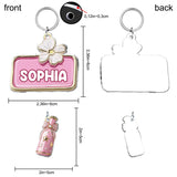 Pink Cowgirl - Personalized Cowgirl Keychain With Charms