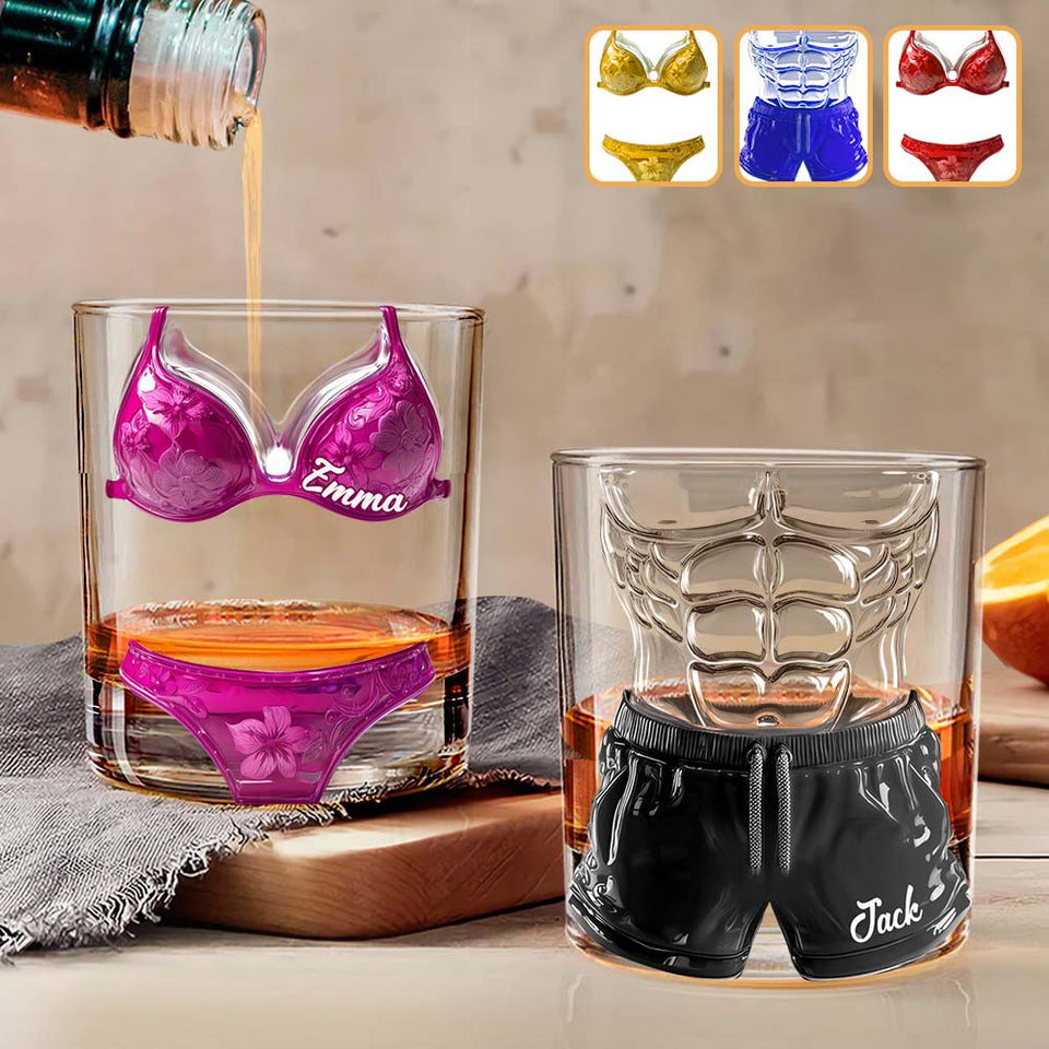 Funny Couple - Personalized Couple Whiskey Glass