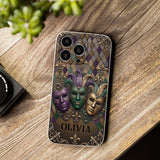 Mardi Gras Fleur de Lis - Personalized Mardi Gras Leather Phone Case