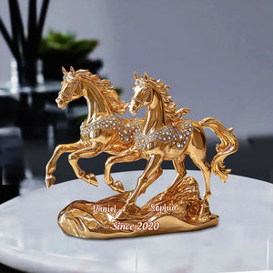 Beautiful Horse Couple - Personalized Horse Custom Shaped Acrylic Plaque