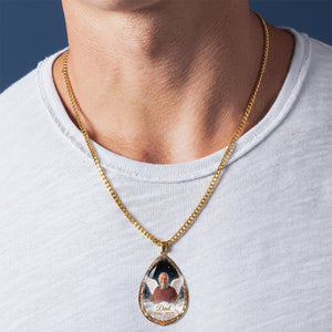 I Miss You - Personalized Memorial Shaped Metal Pendant Necklace