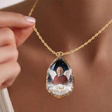 I Miss You - Personalized Memorial Shaped Metal Pendant Necklace
