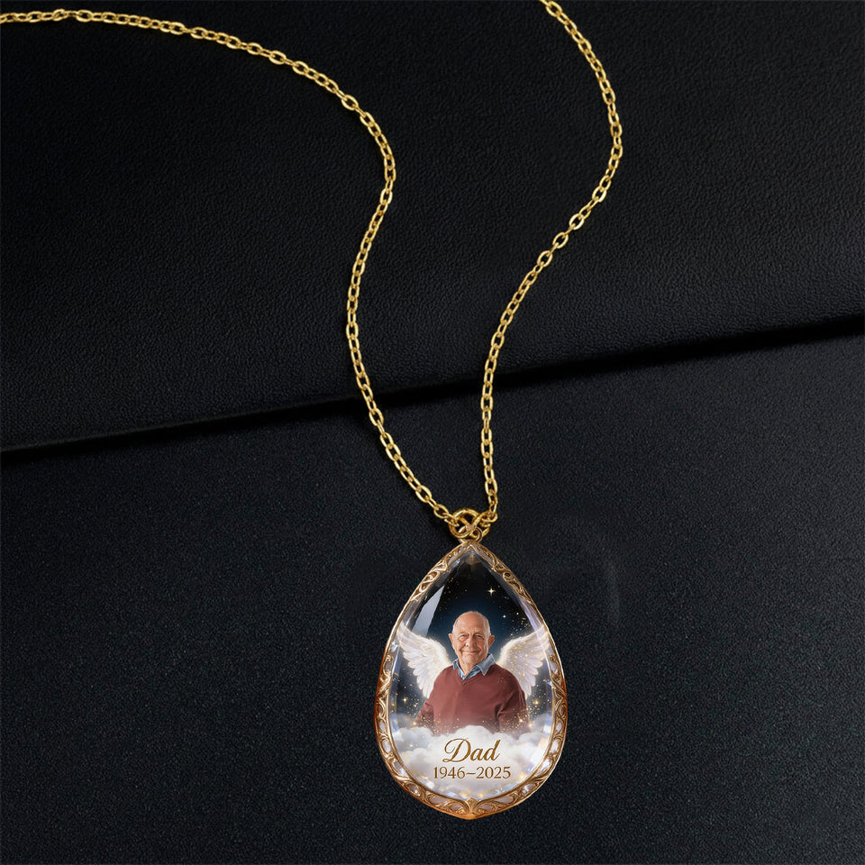 I Miss You - Personalized Memorial Shaped Metal Pendant Necklace