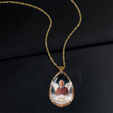 I Miss You - Personalized Memorial Shaped Metal Pendant Necklace