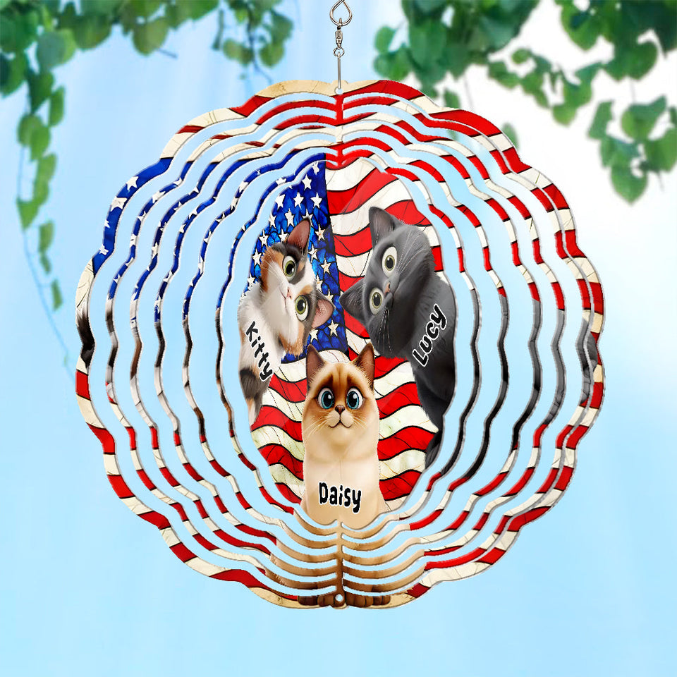 Patriot Cat - Personalized Cat Wind Spinner