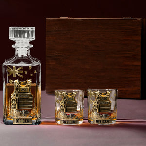 Serve And Protect - Personalized Police Officer Whiskey Decanter Set