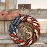 USA 250th Bass - Personalized Fishing Custom Shaped Wood Sign