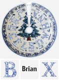 Toile De Jour Family Initial Custom - Personalized Family Tree Skirt