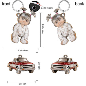 Drive Safe Daddy - Personalized Father Premium Keychain With Charms