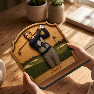 The Champion - Personalized Golf Wooden Floating Shelf