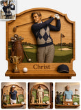 The Champion - Personalized Golf Wooden Floating Shelf