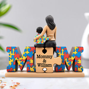 Maman d'enfant autiste - Plaque acrylique personnalisée pour la sensibilisation à l'autisme.