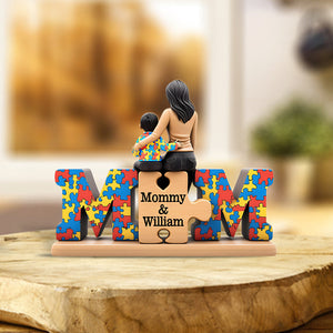 Maman d'enfant autiste - Plaque acrylique personnalisée pour la sensibilisation à l'autisme.