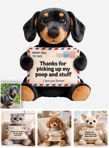 Letter For Dad And Mom - Personalized Dog Premium Faux Fur Pillow
