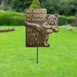 My Humans - Personalized Dog Metal Garden Art
