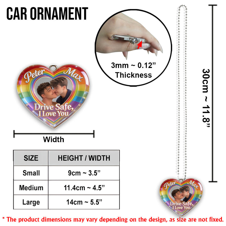 Drive Safe - Personalized LGBT Support Shaped Fur Pillow & Car Ornament