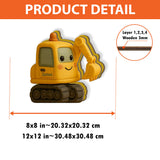 Cute Excavator - Personalized Kid Wooden Pen Holder