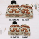 You & Me We Got This - Personalized Highland Cow Beanie Hat